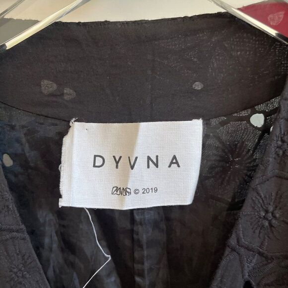 DYVNA Black Eyelet Lace Peplum Midi Dress 10 - Picture 3 of 8